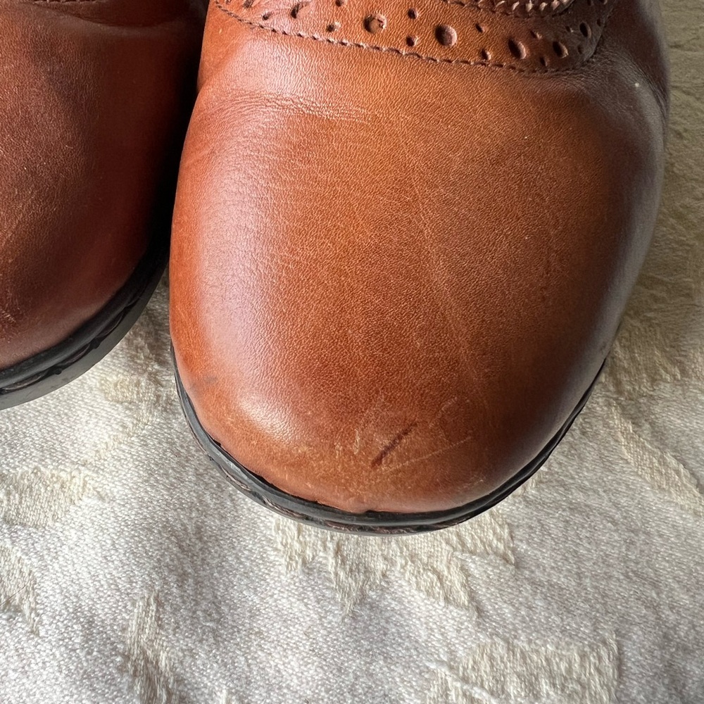 RIEKER Leather Brown Lace Up Comfort Oxford Loafer CottageCore Vintage Size 40 - Picture 4 of 8